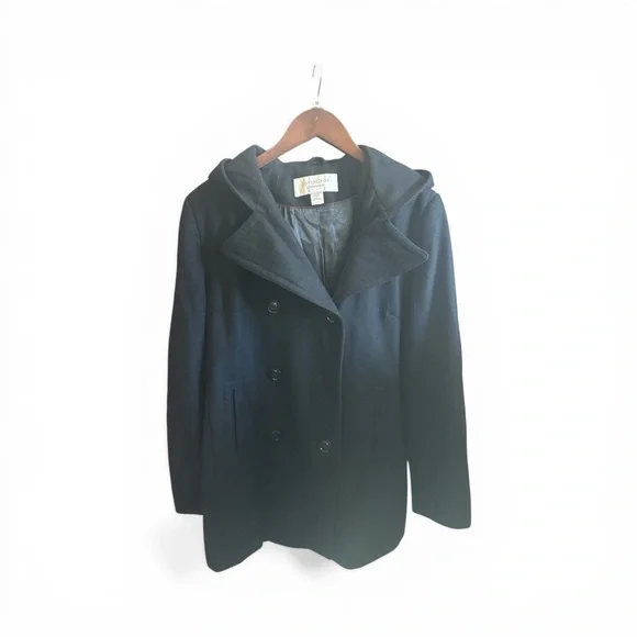 Covington Black Wool Outerwear Elegant Winter Peacoat Women’s Size Large Preppy - Picture 3 of 7
